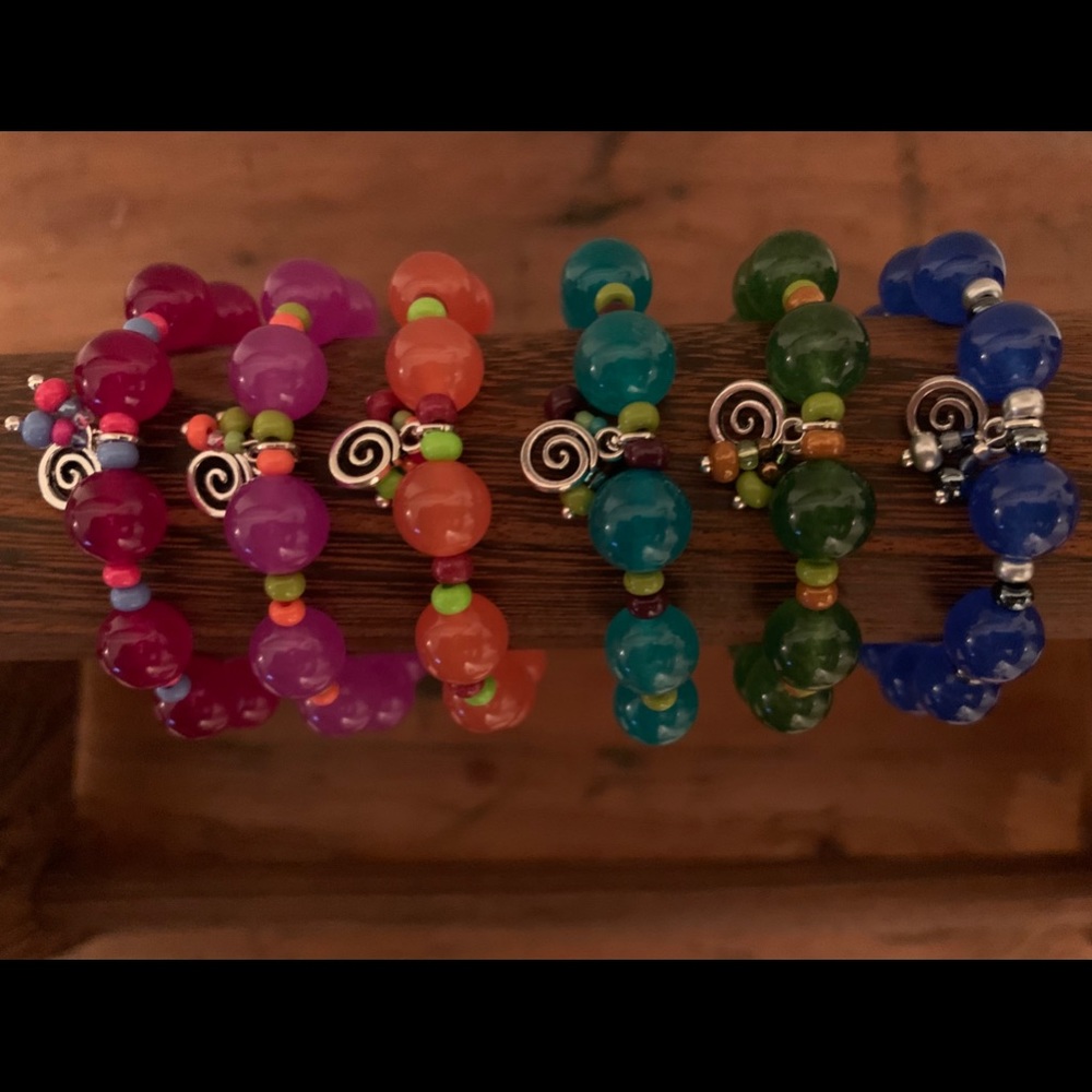 Colourful Handcrafted Glass Beaded Bauble Bracelets